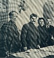 [Nikolai Antipov, Stalin, Sergei Kirov, and Nikolai Shvernik in Leningrad, 1926] in S.M. Kirov Album, 1886-1934 (Leningrad, 1936), Unknown, Photogravure