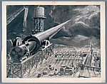The Giant Cannon, preparatory drawing for the film A Trip to the Moon (Le Voyage dans la lune, 1902), Marie-Georges-Jean Méliès  French, Ink on paper