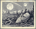 Earthlight, preparatory drawing for the film A Trip to the Moon (Le Voyage dans la lune, 1902), Marie-Georges-Jean Méliès  French, Ink on paper