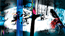 Century 21, Jeremy Blake (American, Fort Sill, Oklahoma 1971–2007 New York), Single-channel digital animation, color, sound, 12 min.