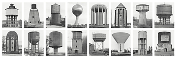 Water Towers, Bernd and Hilla Becher (German, active 1959–2007), Gelatin silver prints