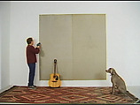 Installed Guitar, William Wegman  American, Single-channel digital video, transferred from Sony MiniDV video tape, color, sound, 43 sec.