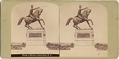 [Stereographic View of Statue of Simon Bolivar by R. de la Cora, Central Park, New York], Edward Anthony (American, 1818–1888), Gelatin silver print from glass negative