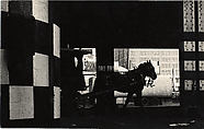 Horse Pulling Wagon, New York City, Benn Mitchell  American, Gelatin silver print