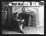 [Reuben Nakian Seated Against Fireplace Mantle], Walker Evans  American, Film negative