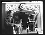 [Reuben Nakian Seated in Front of Fireplace Mantle], Walker Evans  American, Film negative