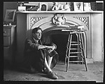 [Reuben Nakian Seated in Front of Fireplace Mantle], Walker Evans  American, Film negative