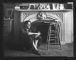 [Reuben Nakian Seated in Front of Fireplace Mantle], Walker Evans  American, Film negative