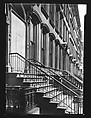 [Oblique View of Renaissance Revival Town Houses, Boston, Massachusetts], Walker Evans  American, Film negative