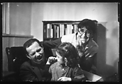 [Ben, Tillie, and Judith Shahn at 23 Bethune Street Apartment, New York City], Walker Evans  American, Glass negative