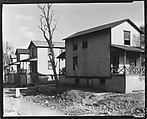 [Row of Clapboard "Company" Houses for Miners Along Creek, Osage, West Virginia], Walker Evans  American, Film negative