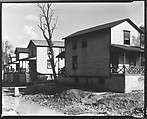 [Row of Clapboard "Company" Houses for Miners Along Creek, Osage, West Virginia], Walker Evans  American, Film negative