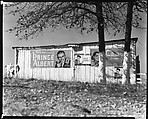 [Cigarette Advertisements on Barn Façade, Chilton County, Alabama], Walker Evans  American, Film negative