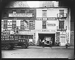 [Brownie's and White House Garage Shopfronts with Palumbo Fuel Truck and Workers Posing, New York City], Walker Evans  American, Film negative