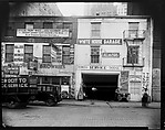 [Brownie's and White House Garage Shopfronts, Waterfront Area?, New York City], Walker Evans  American, Film negative