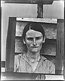 [Copy of Print of "Alabama Cotton Tenant Farmer Wife" (Allie Mae Burroughs) on Makeshift Easel], Walker Evans  American, Film negative