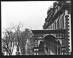[View of Broadway with Elm Trees and Side View of Grand Union Hotel, Saratoga Springs, New York], Walker Evans  American, Glass negative