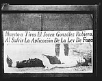 [Copy of Newspaper File Clipping: Photograph of Dead Body with Caption: 