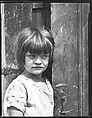 Walker Evans | [Girl Standing Next to Child&#39;s Drawing on Door in Yard, Havana?] | The Met