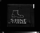 [Shoeshine Sign and Display on Wall], Walker Evans  American, Film negative