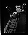 [View of Apartment (Evans'?) Showing Table and Chair and Architect's T-Square in Raking Sunlight, Possibly 48 Columbia Heights, Brooklyn, New York], Walker Evans  American, Film negative