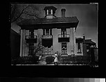 [Italianate Revival House with Man on Sidewalk, Possibly John Brooks Wheelwright, Cambridge, Massachusetts], Walker Evans  American, Film negative