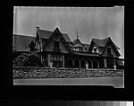[Gothic Revival House Behind Brick Wall, Salem, Massachusetts], Walker Evans  American, Film negative