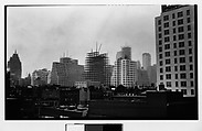 [Cityscape with Step-Back Buildings and Construction Site, New York City], Walker Evans  American, Film negative