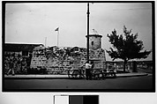 [Street Scene in Front of El Castillo de San Salvador de la Punta Fortress, Havana, Cuba], Walker Evans  American, Film negative