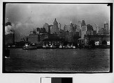 [Downtown Manhattan and Steamers from Brooklyn Bridge, New York City], Walker Evans  American, Film negative