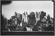 [Manhattan Skyline with Brooklyn Bridge Trussing, New York City], Walker Evans  American, Film negative