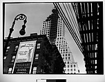 [Street Scene with Rockefeller Center? Building under Construction,Elevated Tracks, Street Lamp, and Ad for Emigrant Industrial Savings Bank, New York City], Walker Evans  American, Film negative