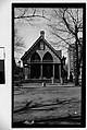 [Wooden Gothic Revival House, Seen from Across Street, Cambridge, Massachusetts], Walker Evans  American, Film negative