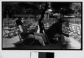 [Men Seated in Chairs in Public Park, Parque Fraternidad, Havana], Walker Evans  American, Film negative