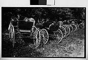 [Row of Horse-Drawn Carriages, Quebec, Canada], Walker Evans  American, Film negative