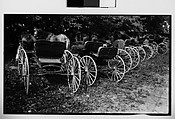[Row of Horse-Drawn Carriages, Quebec, Canada], Walker Evans  American, Film negative