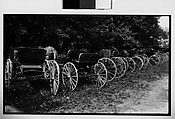 [Row of Horse-Drawn Carriages, Quebec, Canada], Walker Evans  American, Film negative