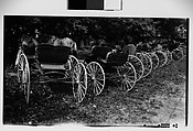 [Row of Horse-Drawn Carriages, Quebec, Canada], Walker Evans  American, Film negative