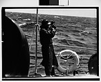 [South Seas: Man with Sextant on Deck of Cressida], Walker Evans  American, Film negative