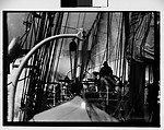 [South Seas: Deck of Cressida with Sailor at Wheel], Walker Evans  American, Film negative