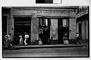 [Street Scene in Front of Clothing Shop "La Casa Especial", Havana], Walker Evans  American, Film negative