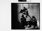 [Three 35mm Film Frames: Men Seated on Steps of Public Building, Southeastern U.S.], Walker Evans (American, St. Louis, Missouri 1903–1975 New Haven, Connecticut), Film negative