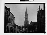 [Three 35mm Film Frames: Town Square with Two Churches, Dilapidated Buildings, Southeastern U.S.], Walker Evans (American, St. Louis, Missouri 1903–1975 New Haven, Connecticut), Film negative