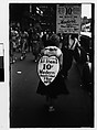[Two 35mm Film Frames: Woman Wearing Sandwich Board Advertisement, Fourteenth Street, New York City], Walker Evans (American, St. Louis, Missouri 1903–1975 New Haven, Connecticut), Film negative