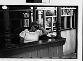 [Two 35mm Film Frames: Sleeping Woman Ticket Taker in Booth at Amusement Park], Walker Evans (American, St. Louis, Missouri 1903–1975 New Haven, Connecticut), Film negative