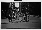 [Two 35mm Film Frames: Tintype Photographer and Group on Street Corner, New York City], Walker Evans (American, St. Louis, Missouri 1903–1975 New Haven, Connecticut), Film negative