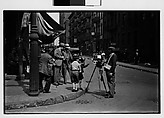 [Two 35mm Film Frames: Tintype Photographer and Group on Street Corner, New York City], Walker Evans (American, St. Louis, Missouri 1903–1975 New Haven, Connecticut), Film negative