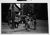 [Two 35mm Film Frames: Tintype Photographer and Group on Street Corner, New York City], Walker Evans (American, St. Louis, Missouri 1903–1975 New Haven, Connecticut), Film negative