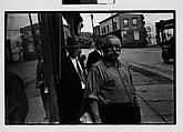[Three 35mm Film Frames: Shopkeeper with Broom on Sidewalk, Man with Handlebar Moustache on Sidewalk, Ossining, New York], Walker Evans (American, St. Louis, Missouri 1903–1975 New Haven, Connecticut), Film negative
