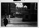 [Two 35mm Film Frames: Street Corner with Pedestrian in Foreground, Woman on Balcony, Ossining, New York], Walker Evans (American, St. Louis, Missouri 1903–1975 New Haven, Connecticut), Film negative